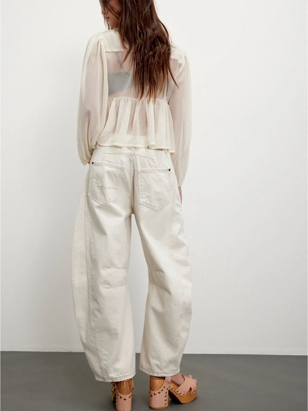 We The Free Good Luck Mid-Rise Barrel Jeans | Milk | 27 | NWOT - Picture 2 of 5